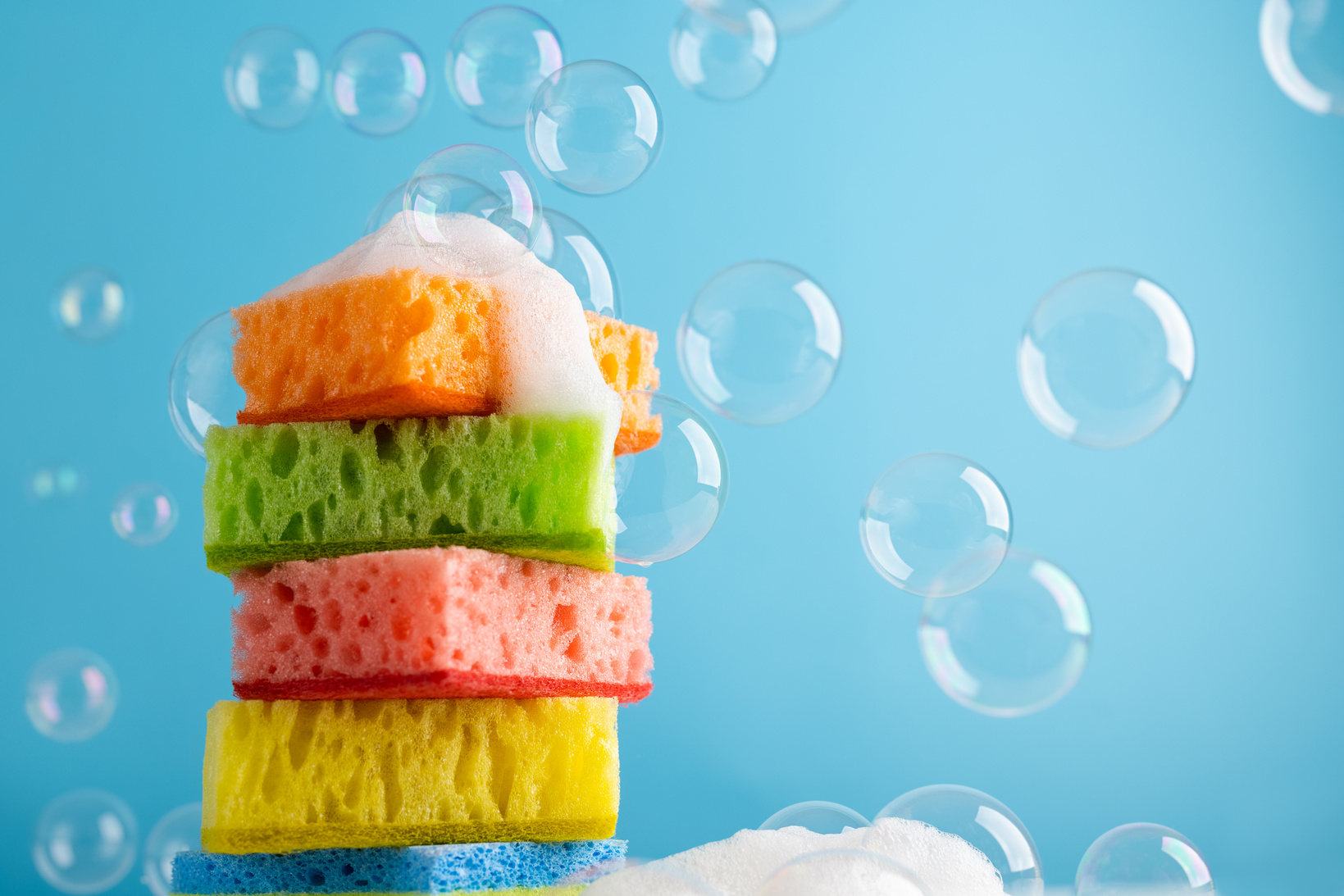 Household Cleaning Scrub Colored Sponges.